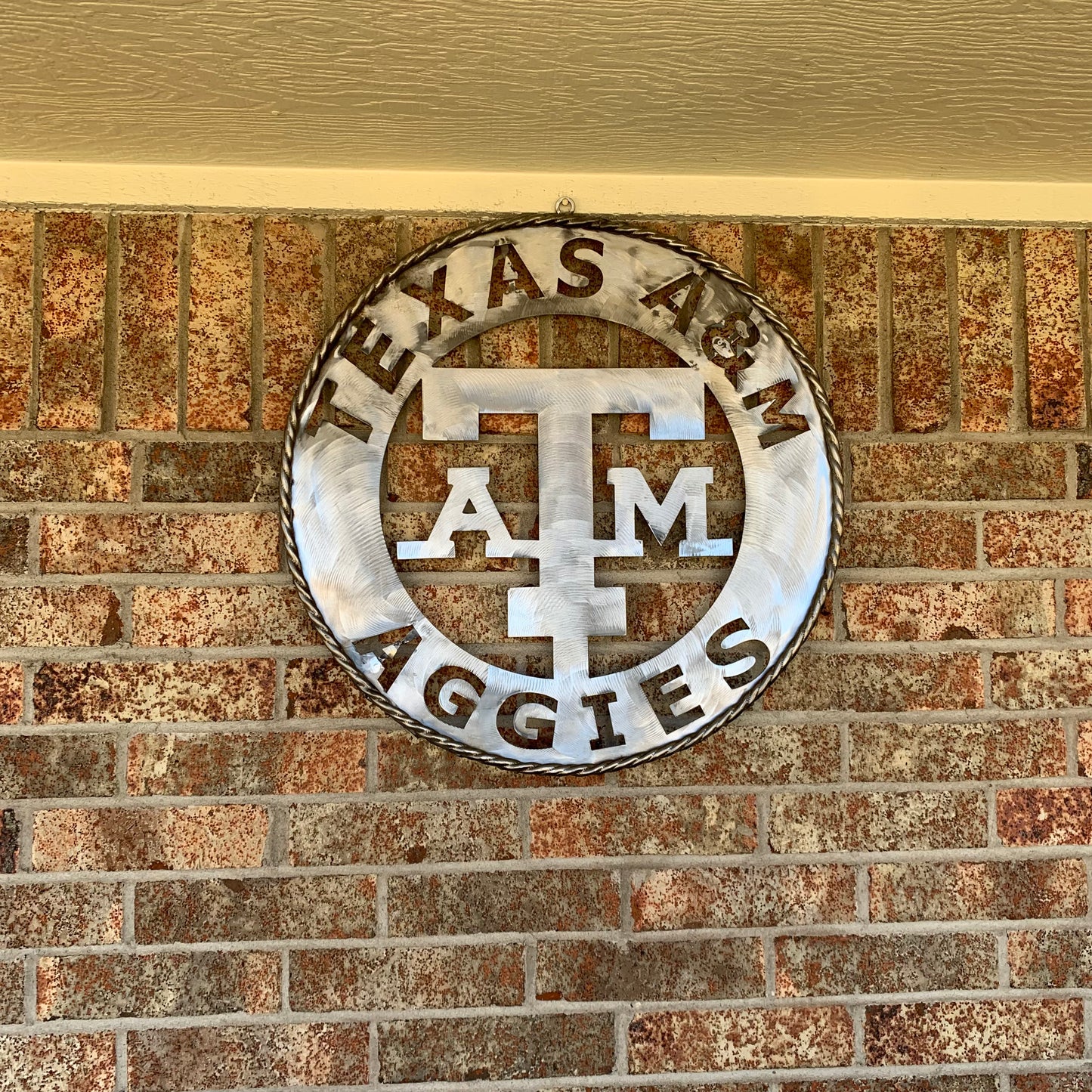 TEXAS A&M WIDE BAND RAW METAL CUSTOM VINTAGE CRAFT WALL ART TEAM SIGN HANDMADE