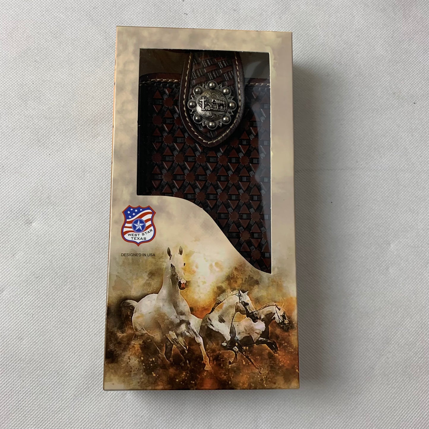 #WS343D 7" COWBOY PRAYER COFFEE BROWN LEATHER POUCH EXTRA LARGE  BELT LOOP HOLSTER CELL PHONE CASE UNIVERSAL OVERSIZE--FREE SHIPPING