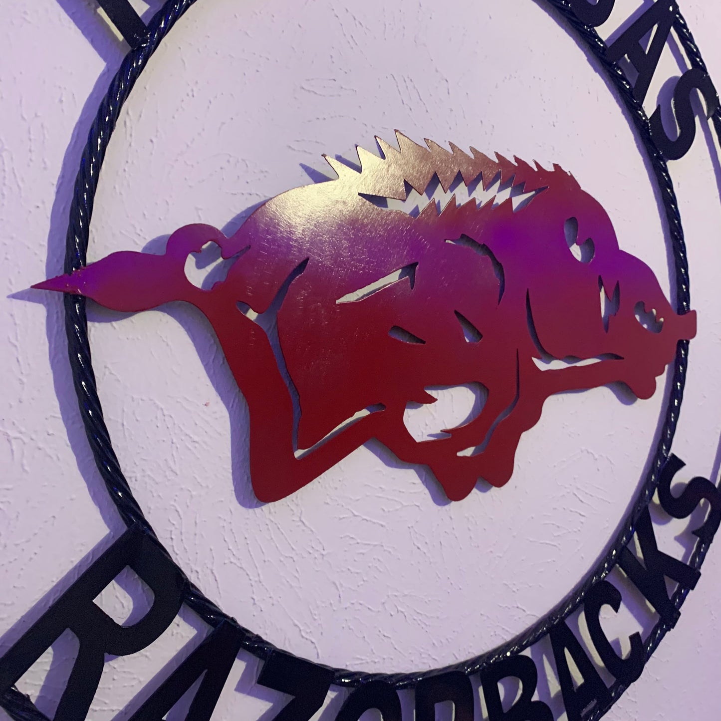 ARKANSAS RAZORBACKS CUSTOM METAL VINTAGE CRAFT SIGN TEAM WALL ART WESTERN HOME DECOR HANDAMADE