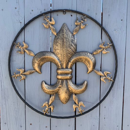 MULTI FLEUR DE LIS 24"METAL SIGN WALL ART WESTERN HOME DECOR HANDMADE NEW #EH10299