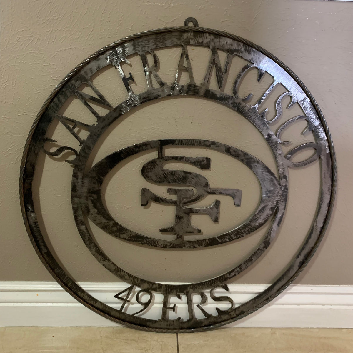 SAN FRANCISCO 49ERS METAL CUSTOM VINTAGE RAW METAL CRAFT TEAM SIGN HANDMADE 12",18",24",32",36",40",50"