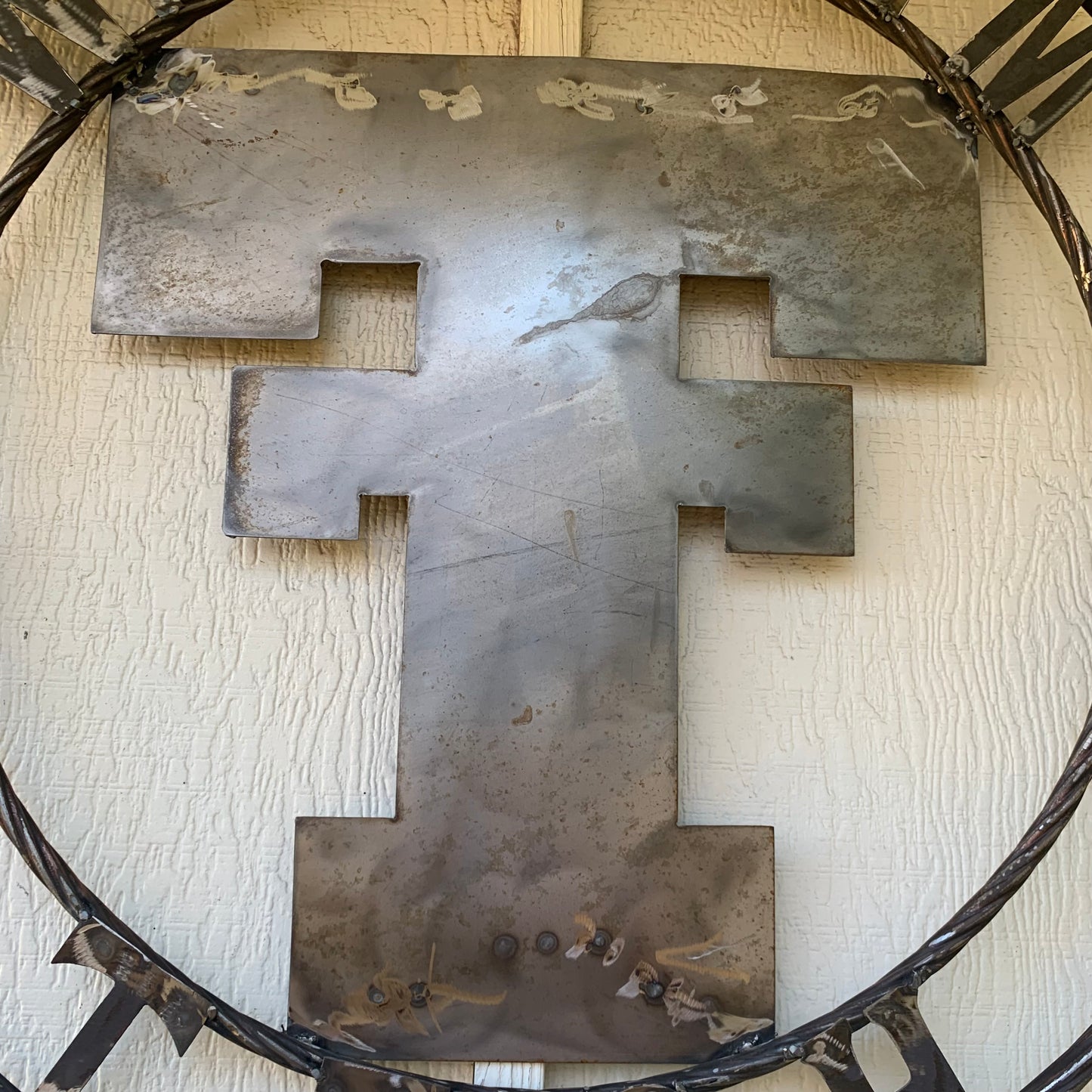 12",18",24",32",36" WRECKEM TEXAS TECH RAW METAL CUSTOM VINTAGE CRAFT METAL TEAM SIGN HANDMADE