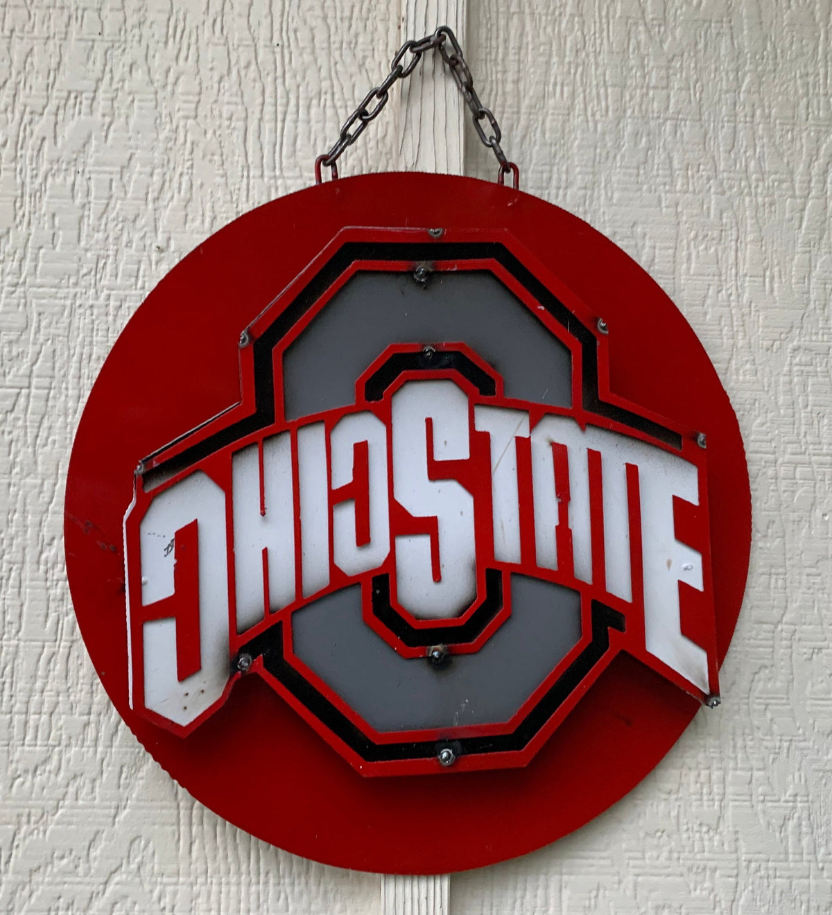 15" SPORTS CUSTOM DISC METAL VINTAGE CRAFT SIGN TEAM ART WESTERN HOME DECOR HANDMADE
