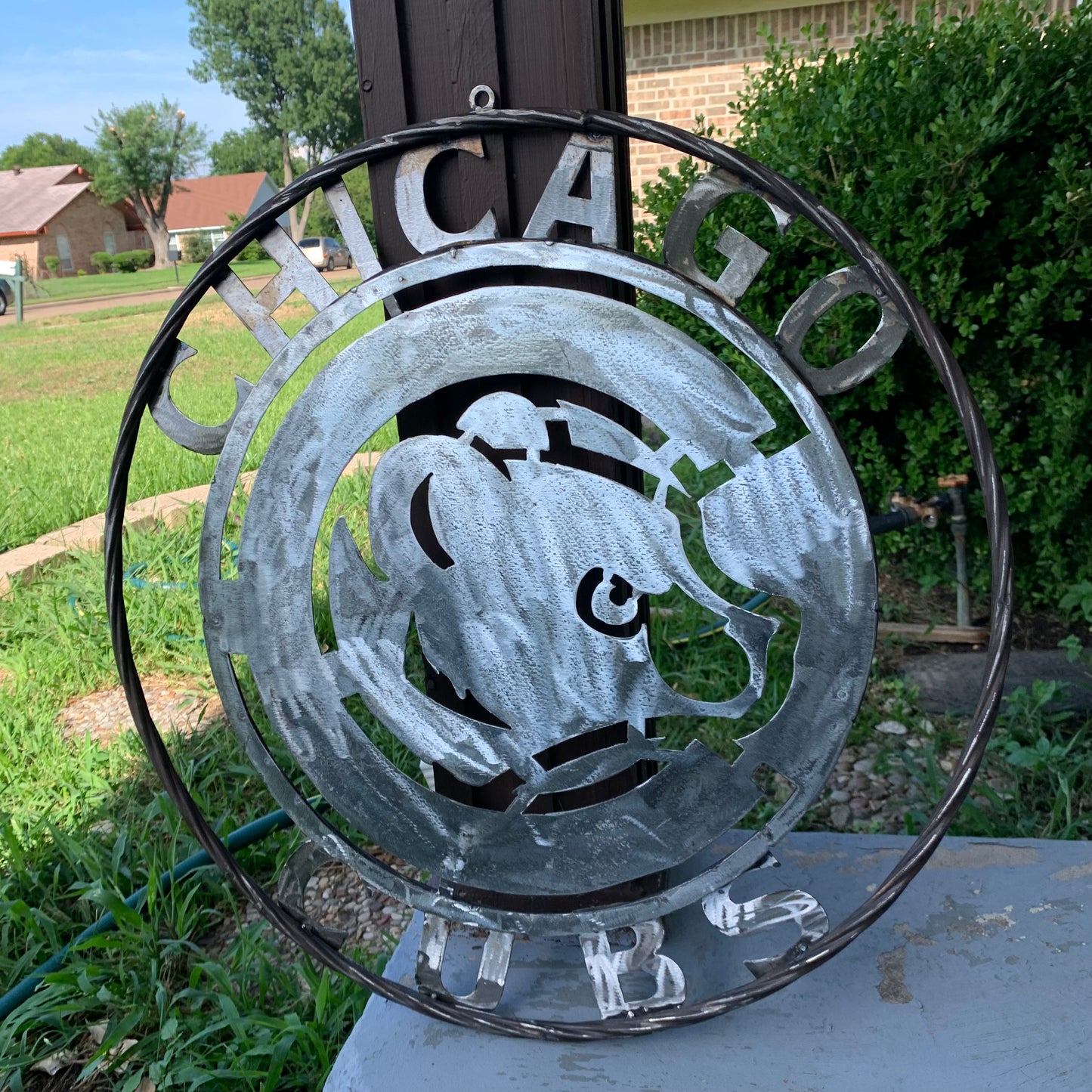 12", 18", 24", 32" CHICAGO CUBS CUSTOM RAW METAL VINTAGE CRAFT TEAM SPORTS SIGN HANDMADE