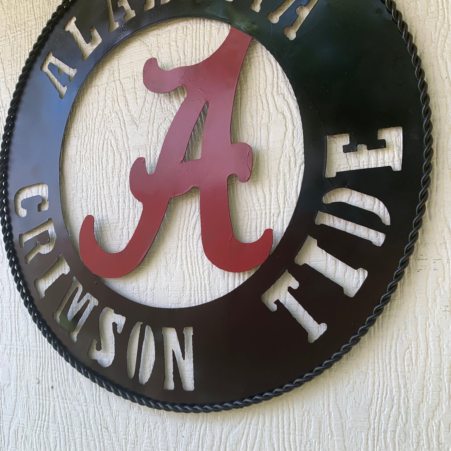 ALABAMA CRIMSON TIDE WIDE BAND RING CUSTOM METAL VINTAGE SIGN TEAM HANDMADE
