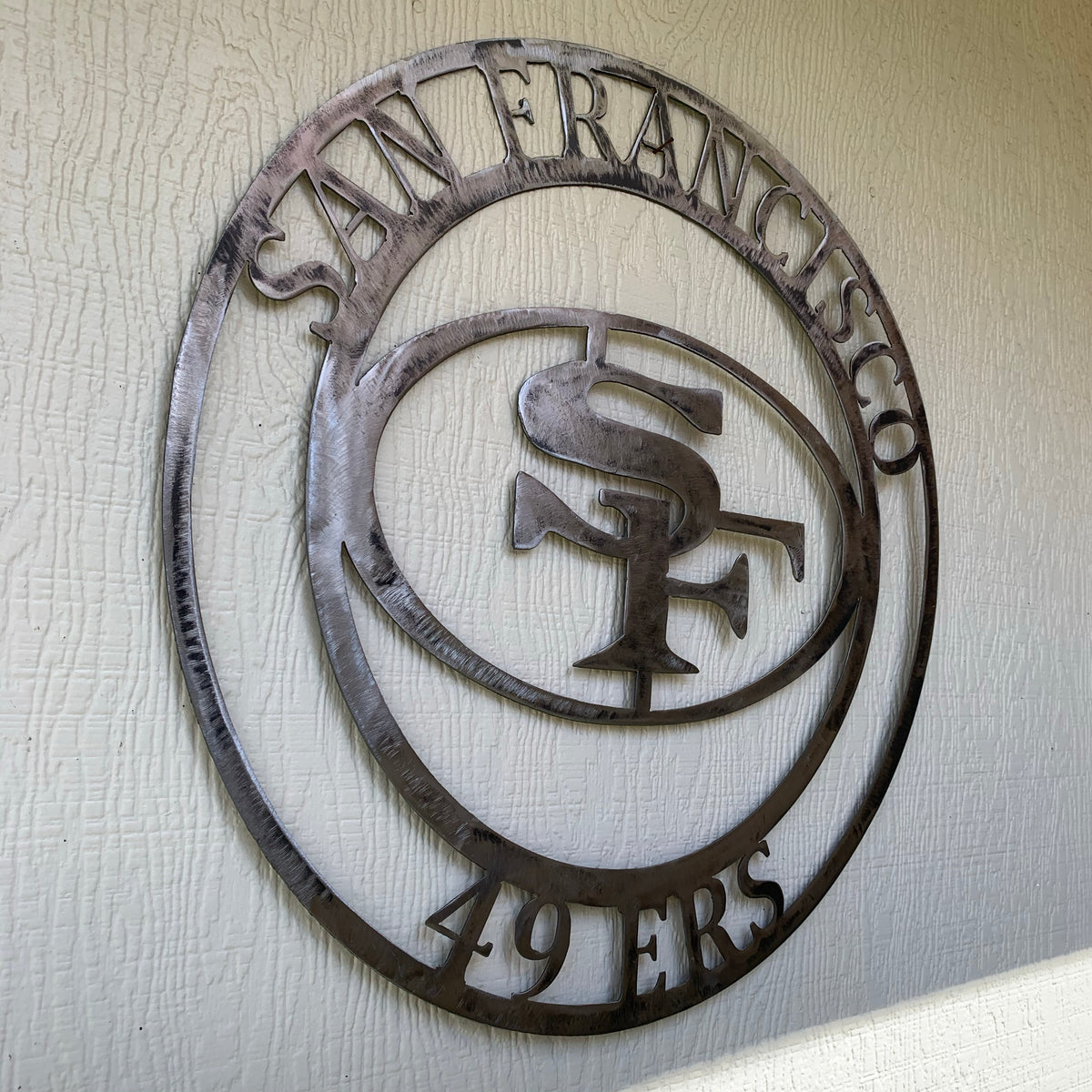 SAN FRANCISCO 49ERS METAL CUSTOM VINTAGE RAW METAL CRAFT TEAM SIGN HANDMADE 12",18",24",32",36",40",50"