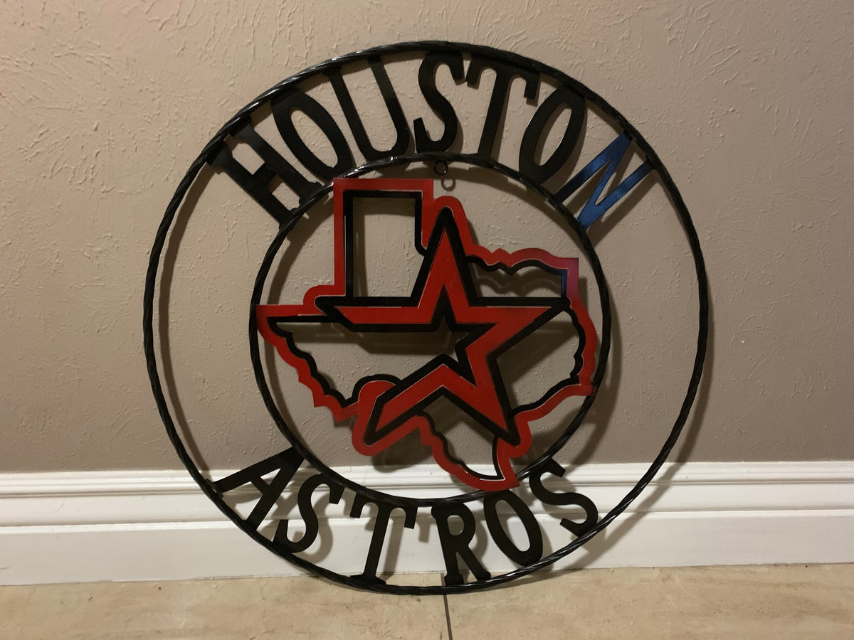 12", 18", 24", 32" HOUSTON ASTROS METAL CUSTOM VINTAGE CRAFT WALL ART TEAM SIGN HANDMADE