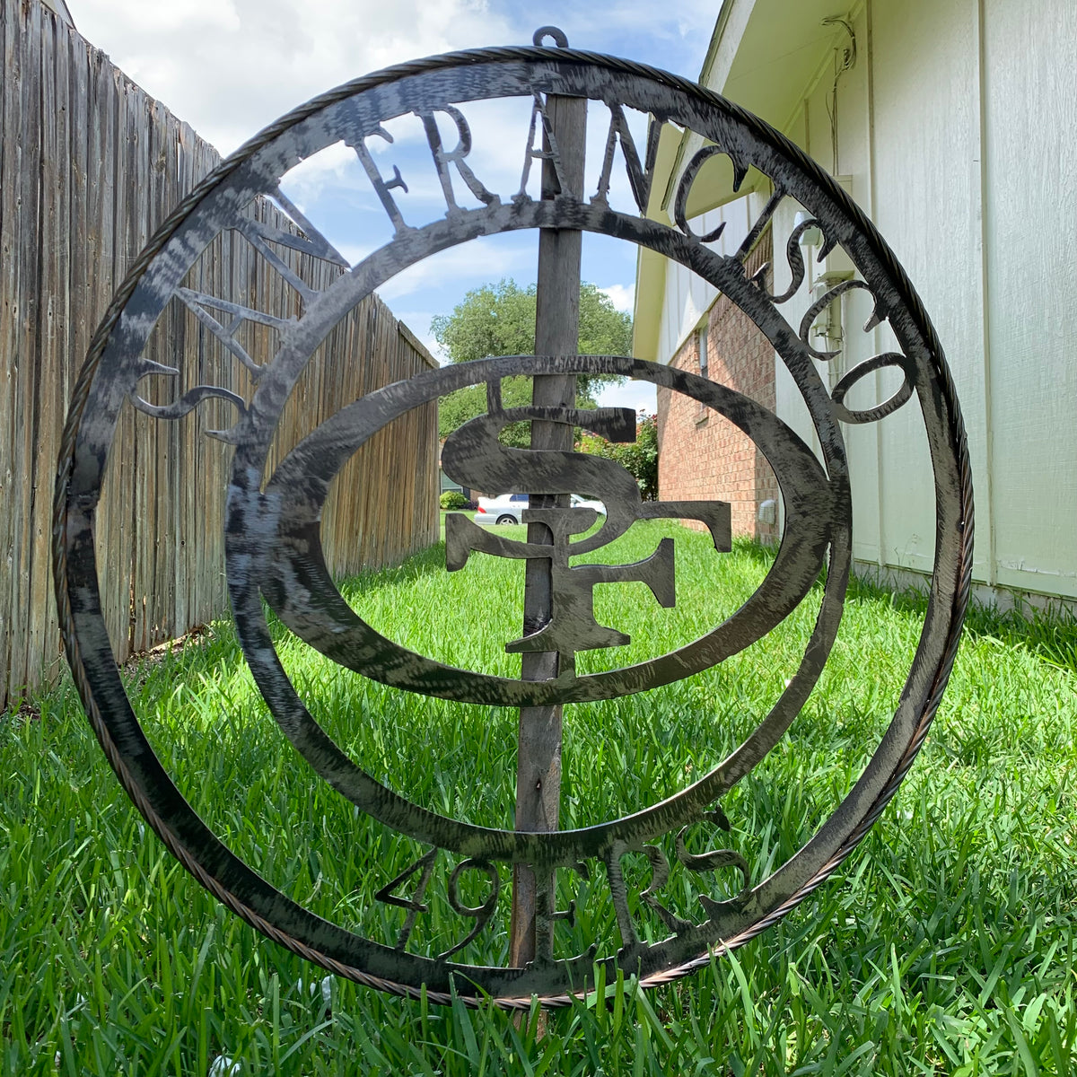 SAN FRANCISCO 49ERS METAL CUSTOM VINTAGE RAW METAL CRAFT TEAM SIGN HANDMADE 12",18",24",32",36",40",50"