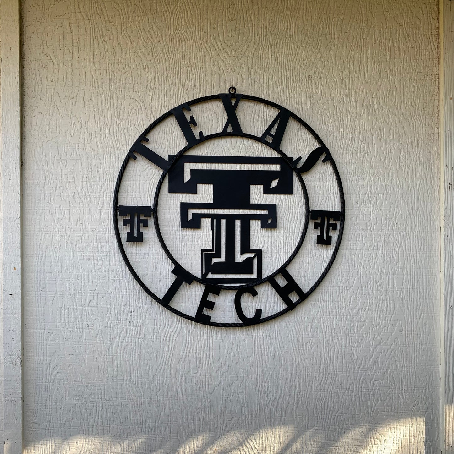 TEXAS TECH RUSTIC BLACK CUSTOM METAL VINTAGE CRAFT WESTERN HOME DECOR HANDMADE
