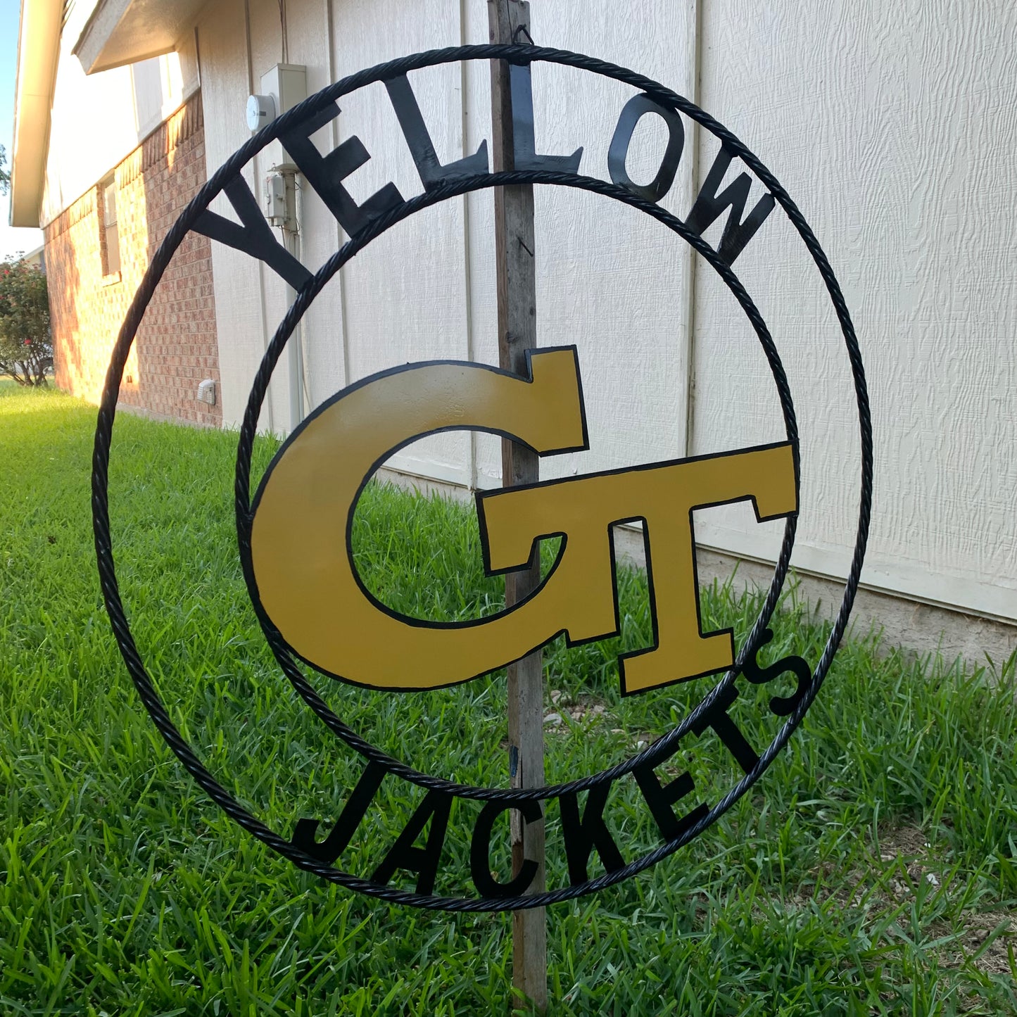GEORGIA TECH YELLOW JACKETS CUSTOM METAL VINTAGE CRAFT SIGN TEAM WALL ART WESTERN HOME DECOR HANDMADE 12",18",24",32",36"