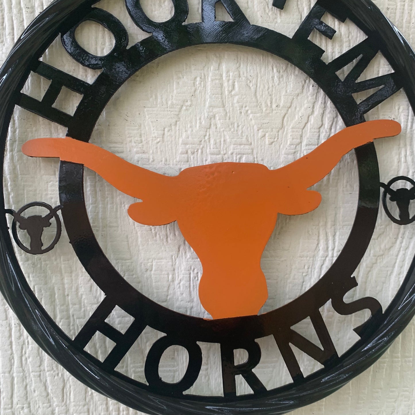 HOOKEM HORNS TEXAS LONGHORNS HOOK EM METAL CUSTOM VINTAGE CRAFT WALL ART TEAM SIGN HANDMADE