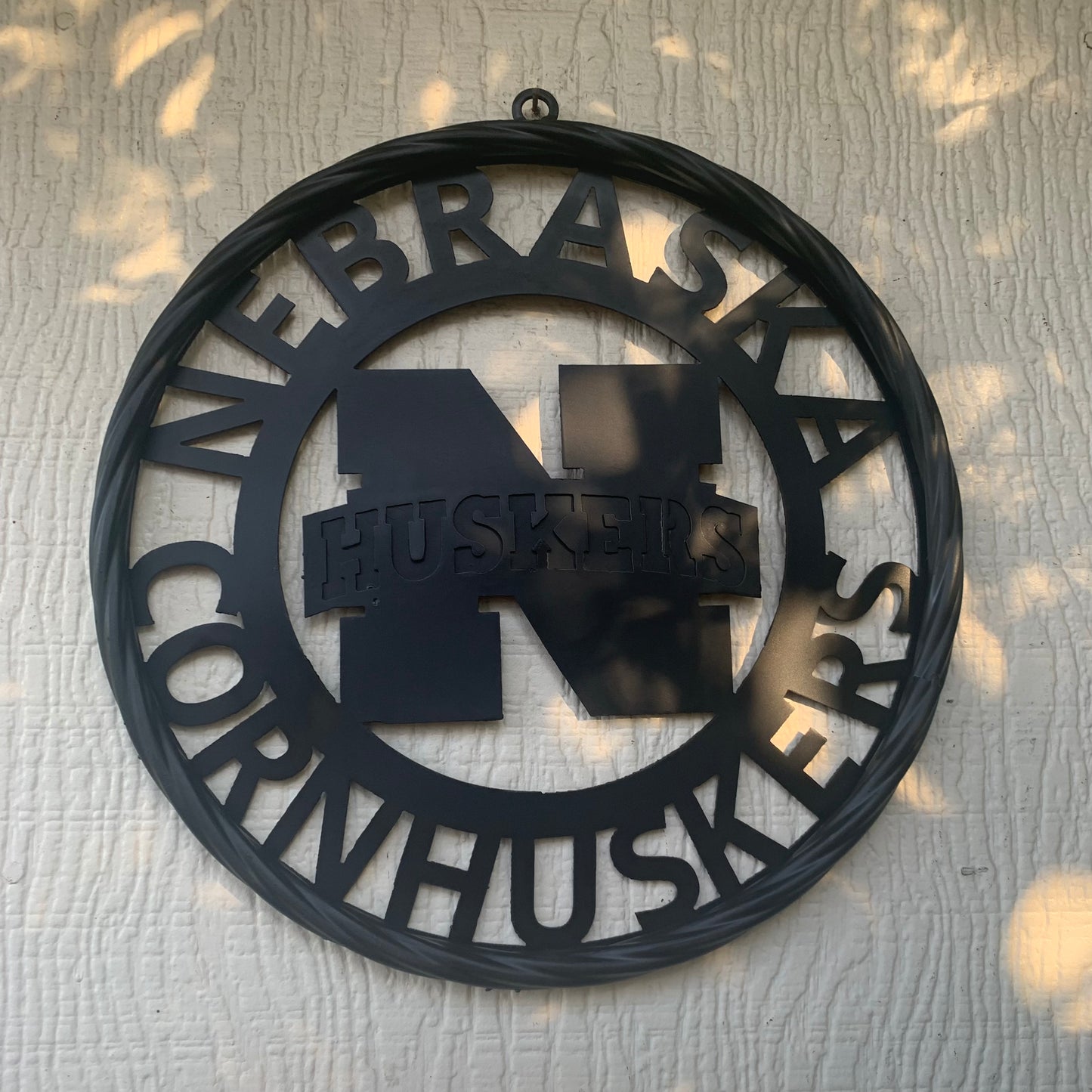12" NEBRASKA HUSKERS BLACK METAL CUSTOM VINTAGE CRAFT TEAM SIGN