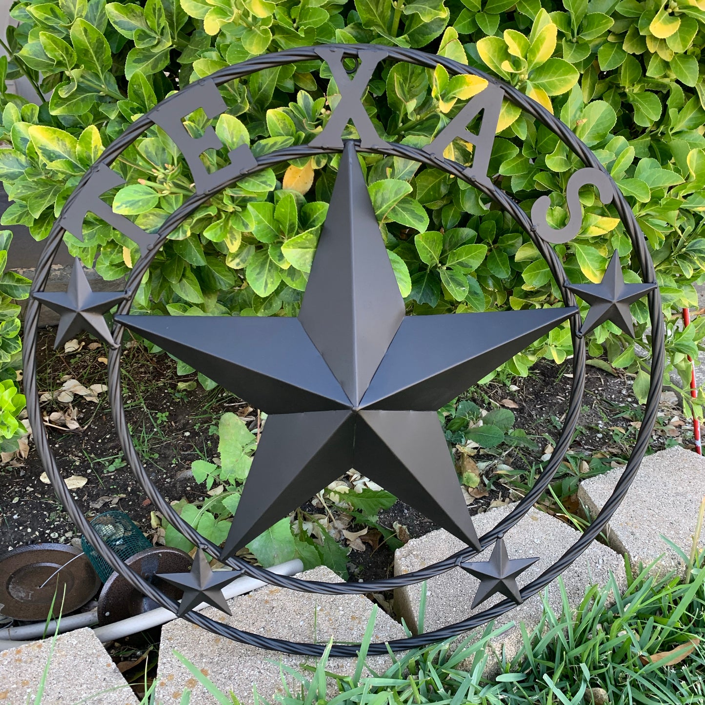 24" TEXAS BLACK STAR BARN STAR METAL ART WESTERN HOME DECOR VINTAGE RUSTIC BLACK