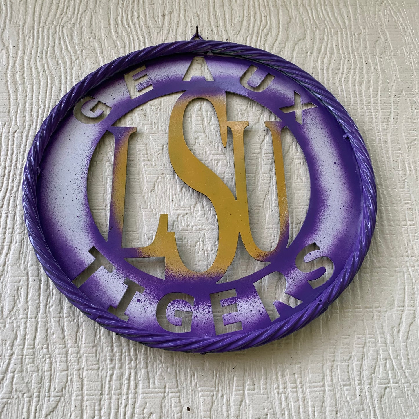 12",18",24",32" LSU GEAUX TIGERS CUSTOM METAL VINTAGE CRAFT SIGN TEAM WALL ART WESTERN HOME DECOR
