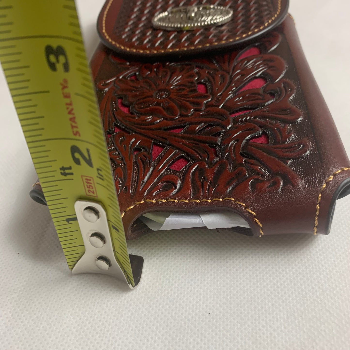 7.5" LONGHORNS COFFEE BROWN LEATHER POUCH EXTRA LARGE  BELT LOOP HOLSTER CELL PHONE CASE UNIVERSAL OVERSIZE