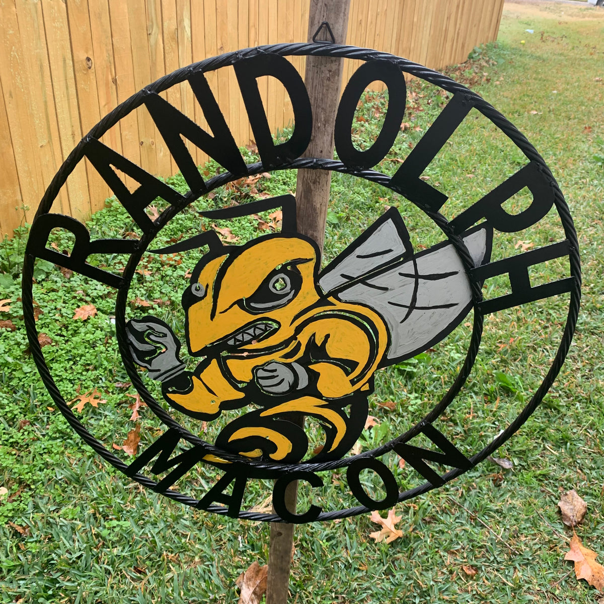 RANDOLPH MACON CUSTOM METAL VINTAGE CRAFT TEAM SIGN HANDMADE 12",18",24",32" SIZES