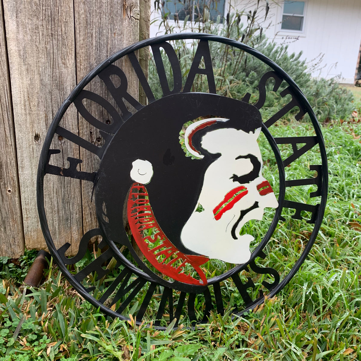 12", 18", 24", 32" FSU FLORIDA STATE SEMINOLES INDIAN LOGO METAL CUSTOM VINTAGE CRAFT TEAM SIGN