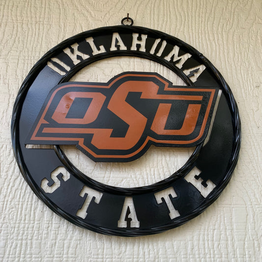 12" OSU OKLAHOMA STATE COWBOYS CUSTOM METAL VINTAGE CRAFT SIGN WESTERN HOME DECOR HANDMADE