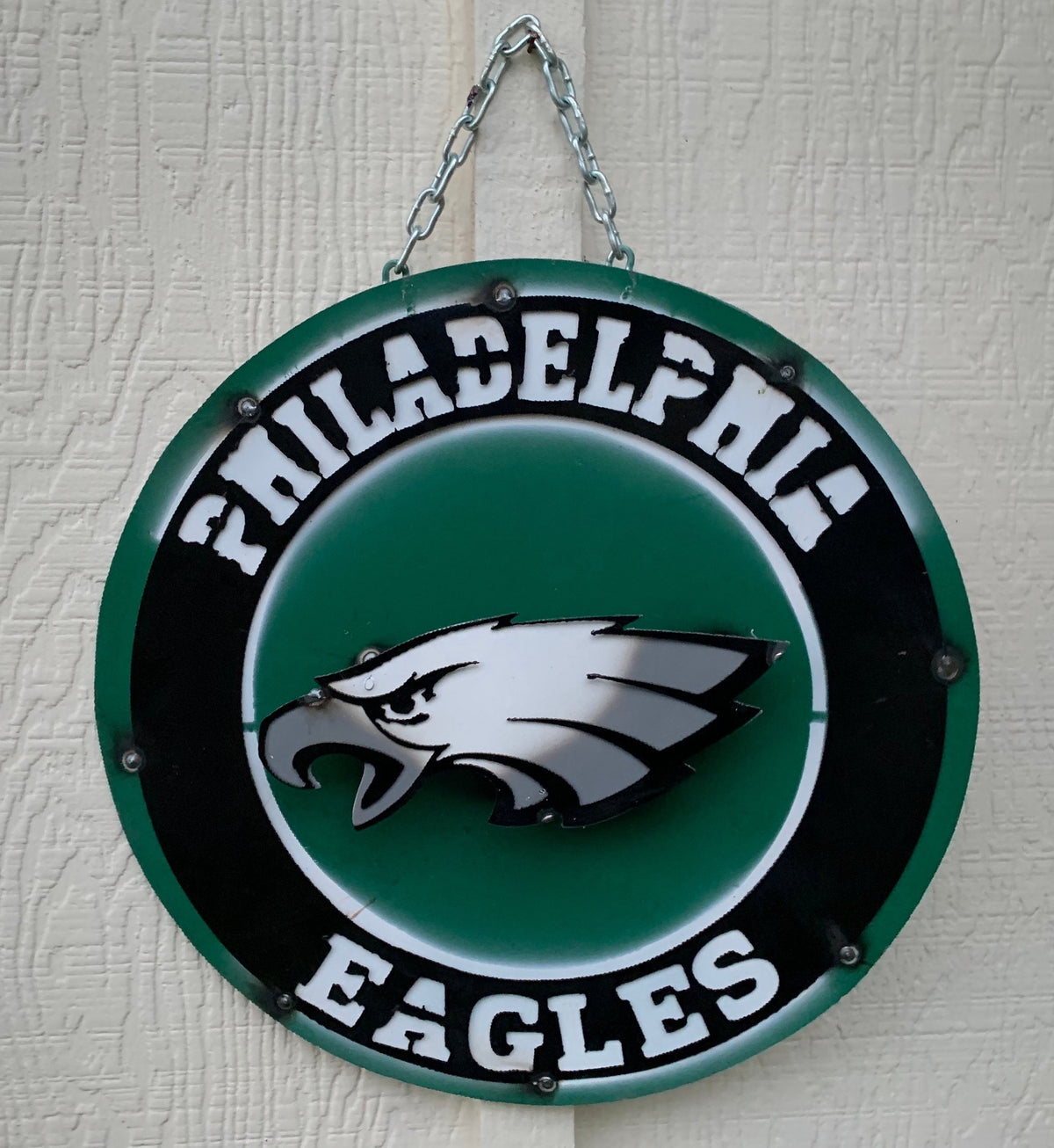 15" SPORTS CUSTOM DISC METAL VINTAGE CRAFT SIGN TEAM ART WESTERN HOME DECOR HANDMADE