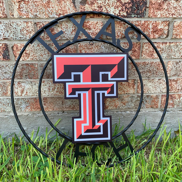 18",24" TEXAS TECH CUSTOM METAL VINTAGE CRAFT SIGN WESTERN HOME DECOR