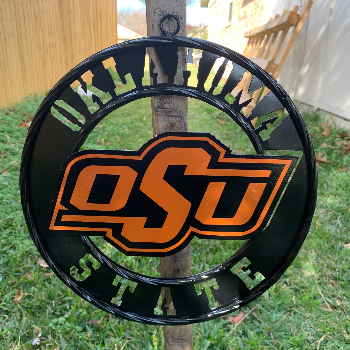 12" OSU OKLAHOMA STATE COWBOYS CUSTOM METAL VINTAGE CRAFT SIGN WESTERN HOME DECOR HANDMADE