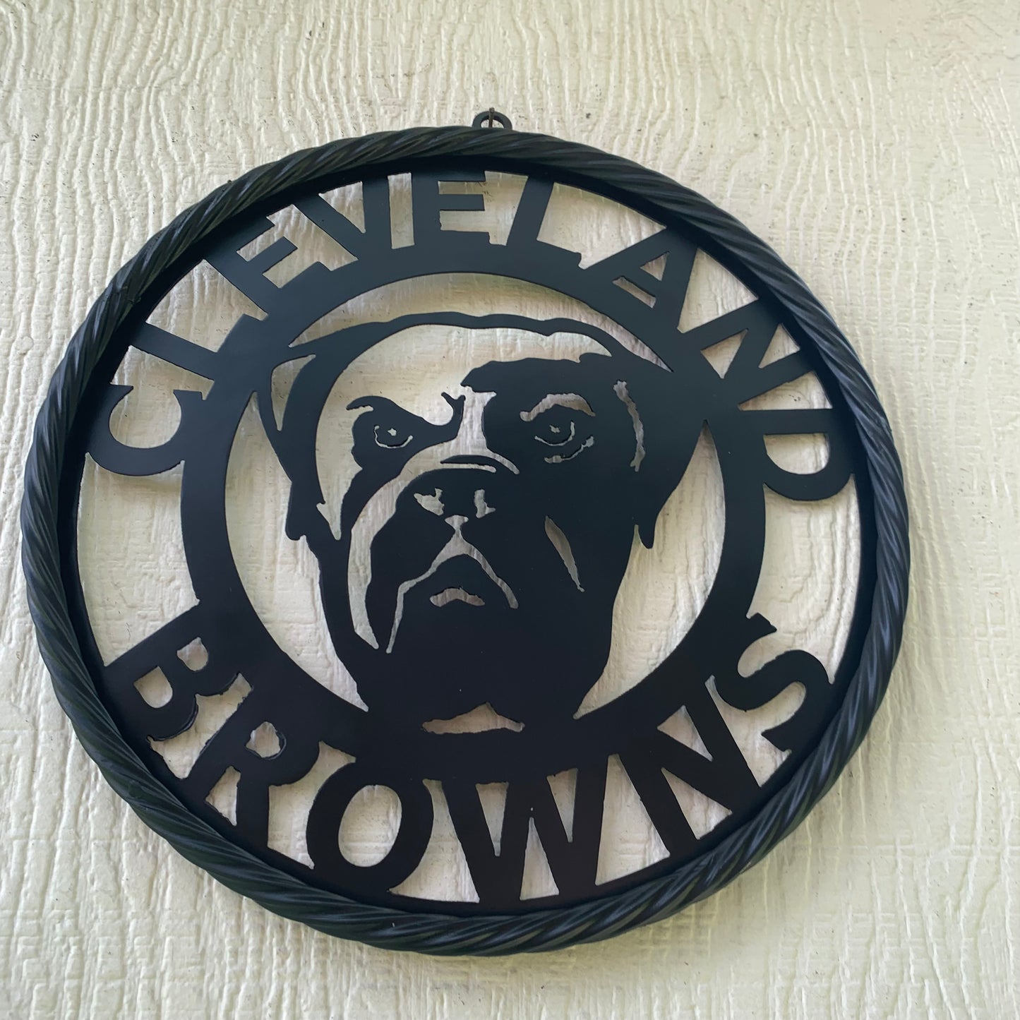CLEVELAND BROWNS METAL CUSTOM VINTAGE CRAFT ART HANDMADE RUSTIC BLACK