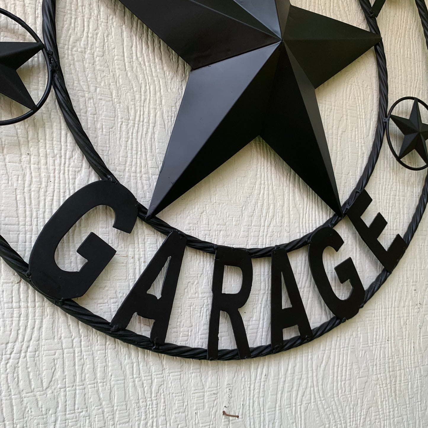 LONESTAR GARAGE STYLE CUSTOM BARN NAME STAR LONESTAR GARAGE METAL NAME BARN STAR WITH TWISTED ROPE RING 3d STAR ART WESTERN HOME DECOR RUSTIC BROWN