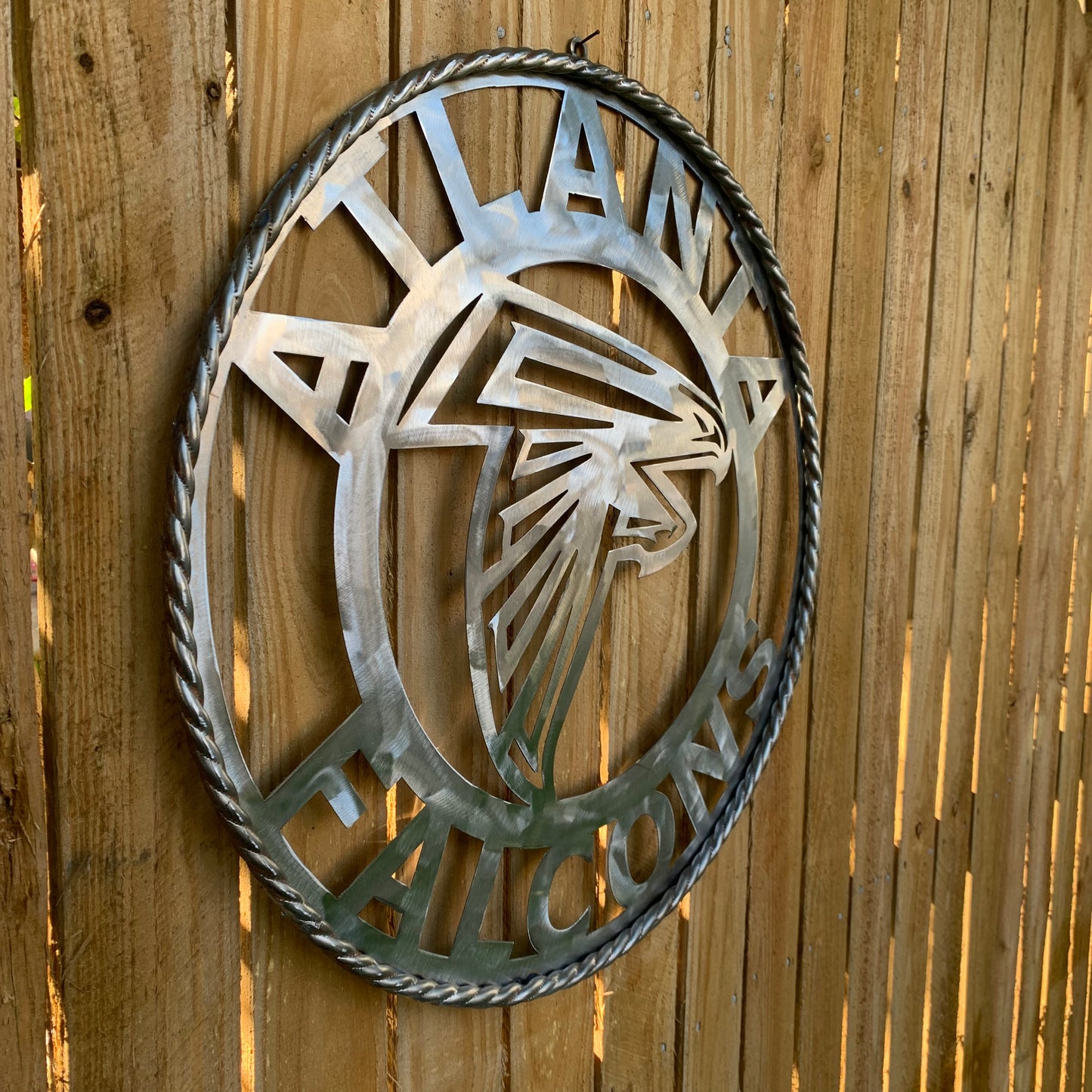 18", 24", 32", 36" ATLANTA FALCONS CUSTOM RAW METAL VINTAGE CRAFT TEAM SIGN HANDMADE
