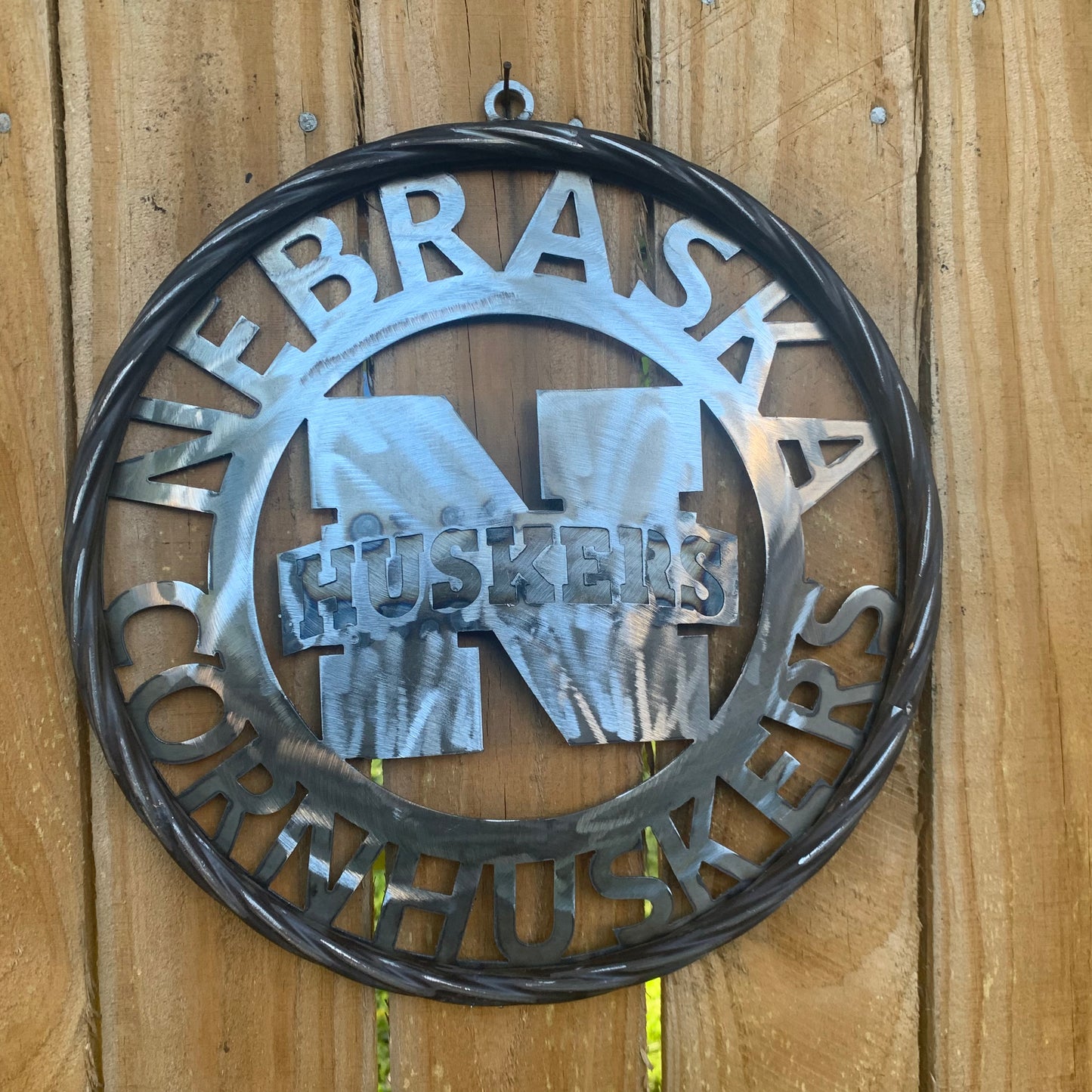 12", 18", 24", 32" NEBRASKA HUSKERS RAW METAL CUSTOM VINTAGE CRAFT TEAM SIGN