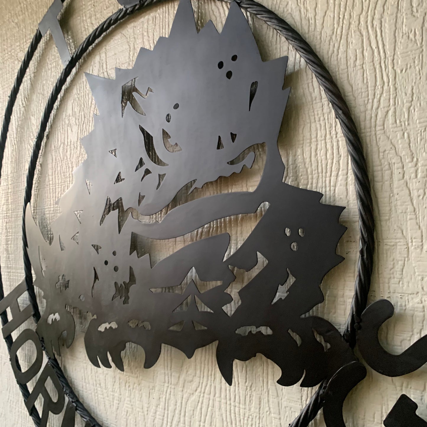 TCU HORNED FROGS BLACK CUSTOM METAL VINTAGE CRAFT TEAM SIGN HANDMADE