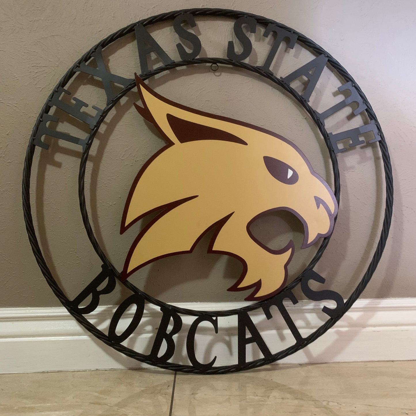 12",18",24",32",36" TEXAS STATE BOBCATS CUSTOM METAL VINTAGE CRAFT TEAM SIGN WESTERN HOME DECOR HANDMADE