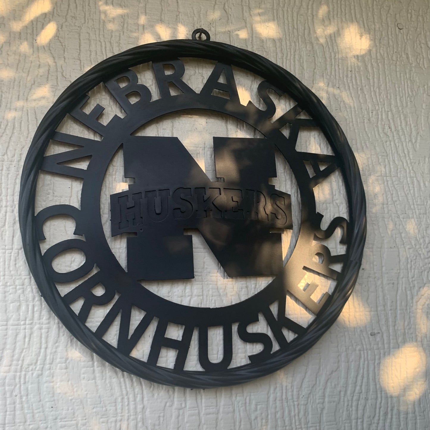 12" NEBRASKA HUSKERS BLACK METAL CUSTOM VINTAGE CRAFT TEAM SIGN