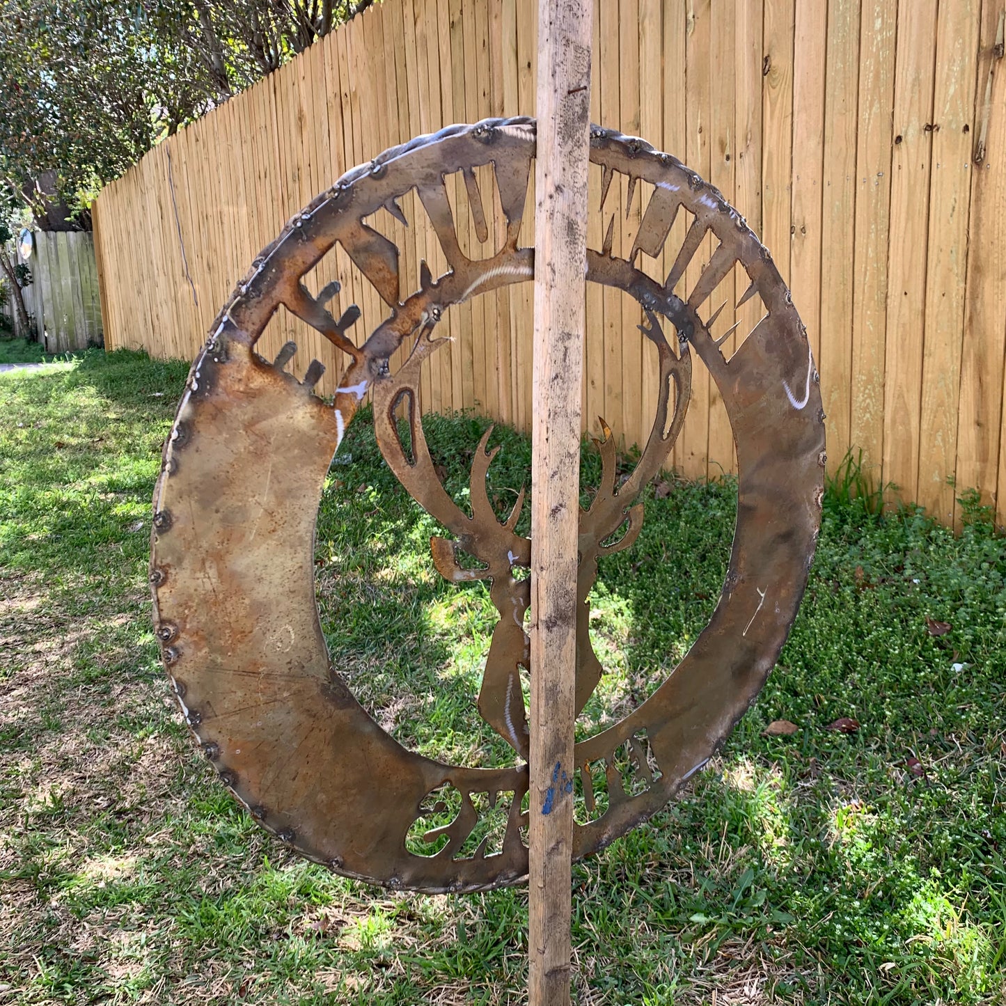 24" MILWAUKEE BUCKS RAW METAL WIDE BAND DISC STYLE METAL CUSTOM VINTAGE CRAFT TEAM SPORTS SIGN HANDMADE