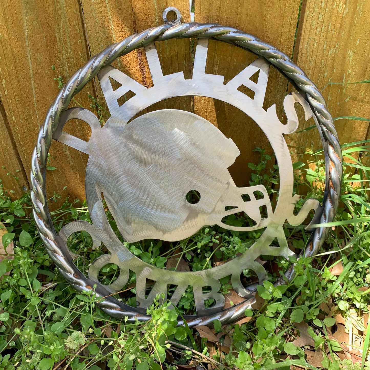 12", 18", 24", 32" DALLAS COWBOYS HELMET SIGN RAW METAL CUSTOM VINTAGE CRAFT WALL ART TEAM SIGN HANDMADE