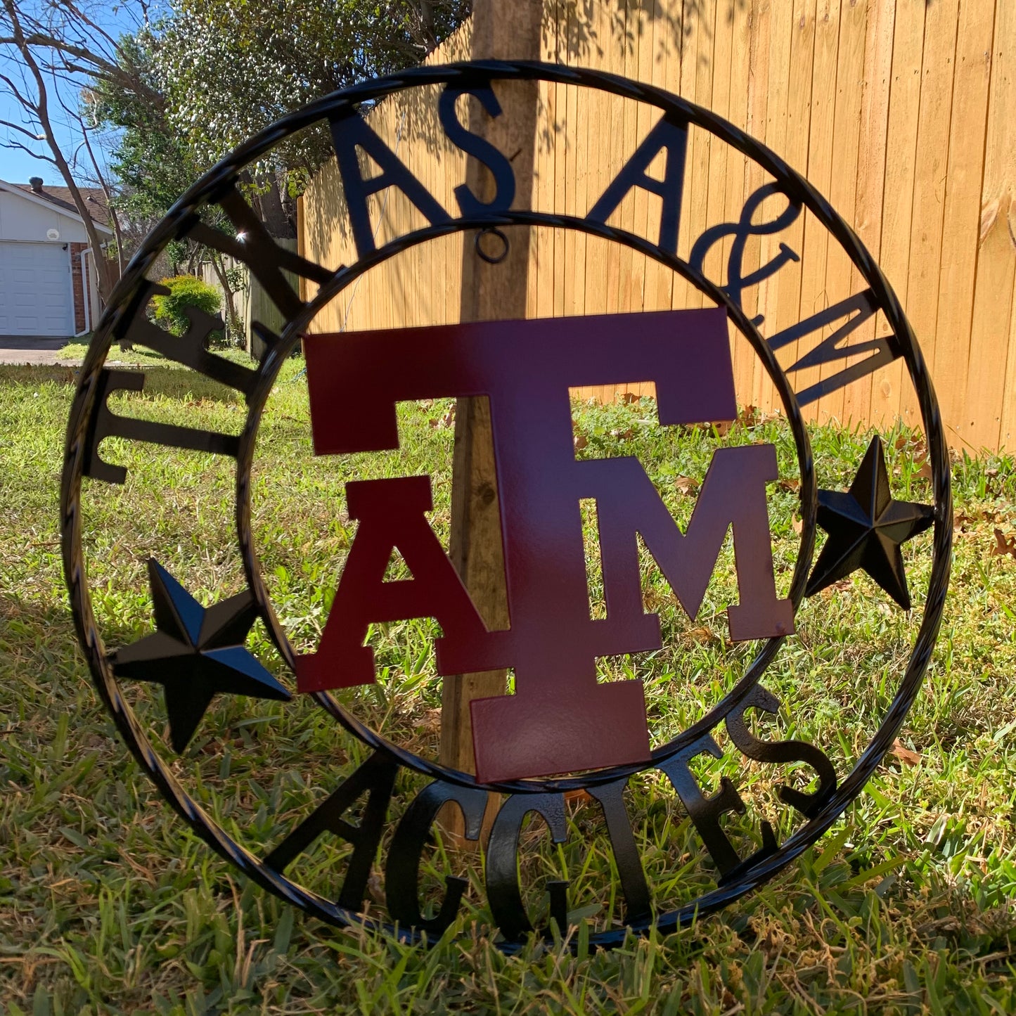 TEXAS A&M WITH STARS CUSTOM METAL VINTAGE CRAFT SIGN WALL ART TEAM SIGN HANDMADE