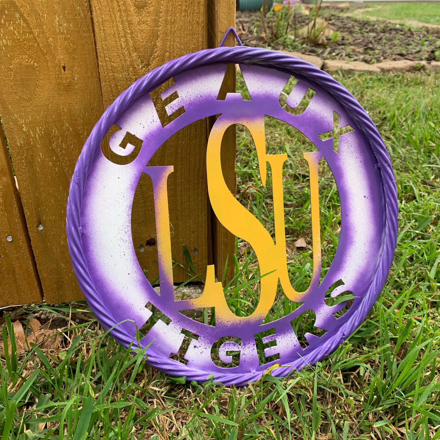 12",18",24",32" LSU GEAUX TIGERS CUSTOM METAL VINTAGE CRAFT SIGN TEAM WALL ART WESTERN HOME DECOR