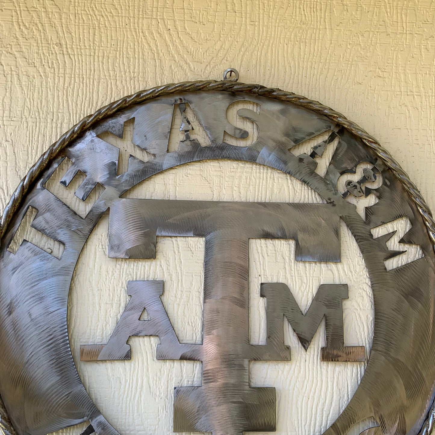 TEXAS A&M WIDE BAND RAW METAL CUSTOM VINTAGE CRAFT WALL ART TEAM SIGN HANDMADE