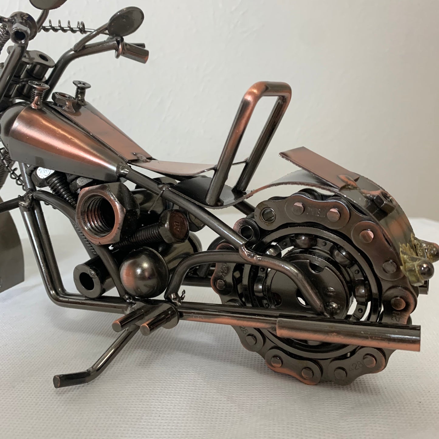 12" HARLEY STYLE MOTORCYCLE METAL COPPER ART WESTERN BAR DECOR NEW