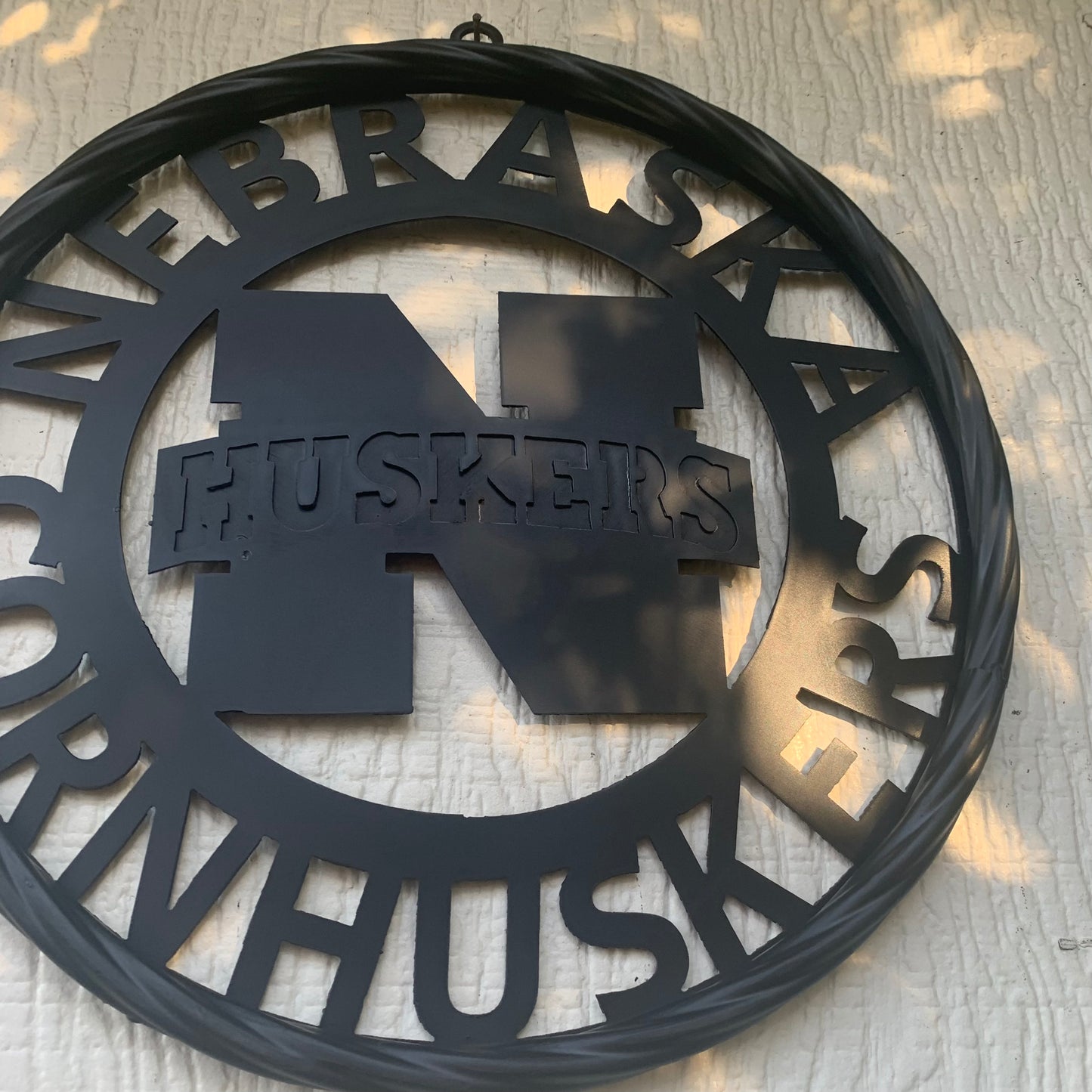 12" NEBRASKA HUSKERS BLACK METAL CUSTOM VINTAGE CRAFT TEAM SIGN
