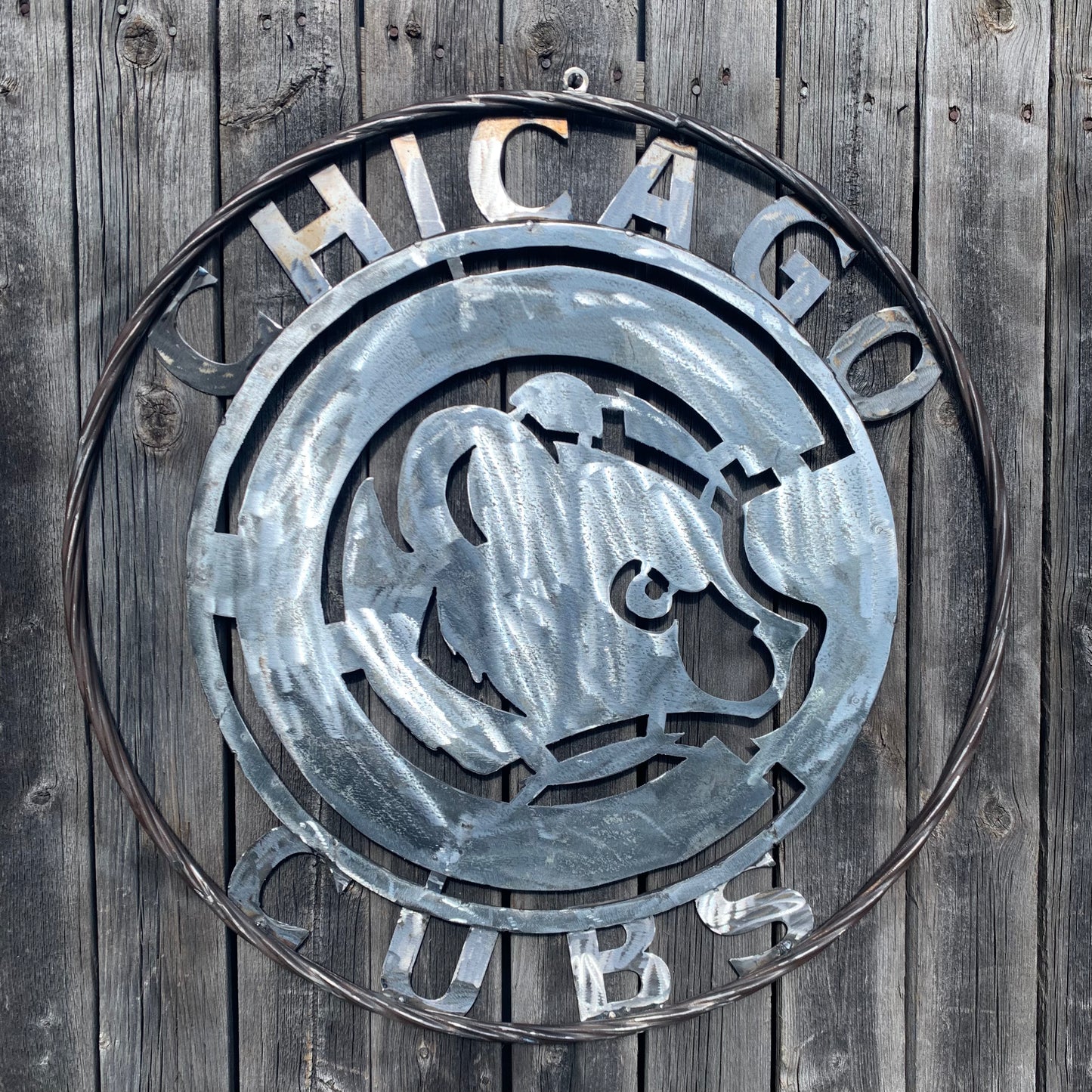 12", 18", 24", 32" CHICAGO CUBS CUSTOM RAW METAL VINTAGE CRAFT TEAM SPORTS SIGN HANDMADE