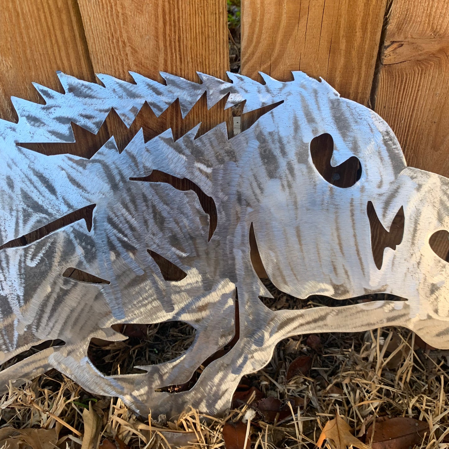24" X 12" ARKANSAS RAZORBACKS CUSTOM RAW METAL VINTAGE CRAFT WIDE BAND RING TEAM SIGN HANDMADE