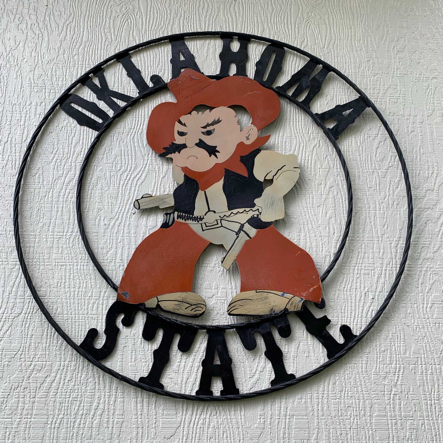 OSU OKLAHOMA STATE COWBOYS CUSTOM METAL VINTAGE CRAFT TEAM SIGN HANDMADE