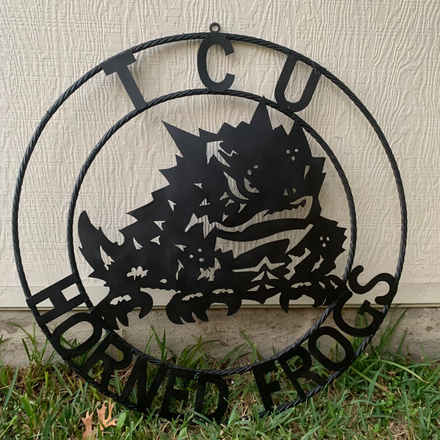 TCU HORNED FROGS BLACK CUSTOM METAL VINTAGE CRAFT TEAM SIGN HANDMADE
