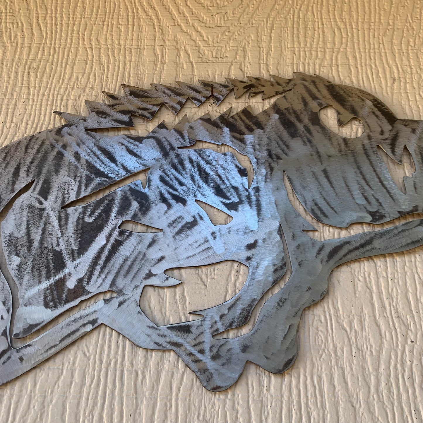 24" X 12" ARKANSAS RAZORBACKS CUSTOM RAW METAL VINTAGE CRAFT WIDE BAND RING TEAM SIGN HANDMADE