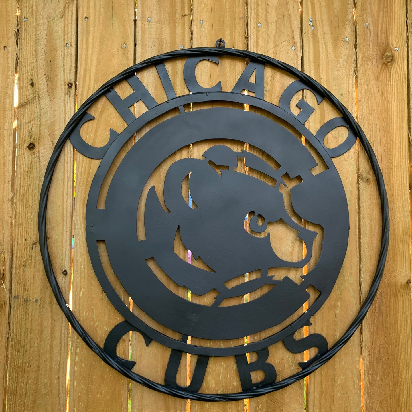 12", 18", 24", 32" CHICAGO CUBS CUSTOM BLACK & RAW METAL VINTAGE CRAFT TEAM SPORTS SIGN HANDMADE
