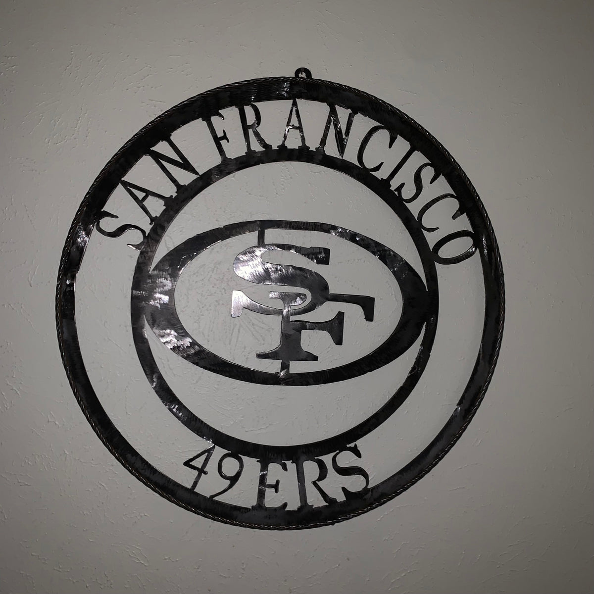 SAN FRANCISCO 49ERS METAL CUSTOM VINTAGE RAW METAL CRAFT TEAM SIGN HANDMADE 12",18",24",32",36",40",50"