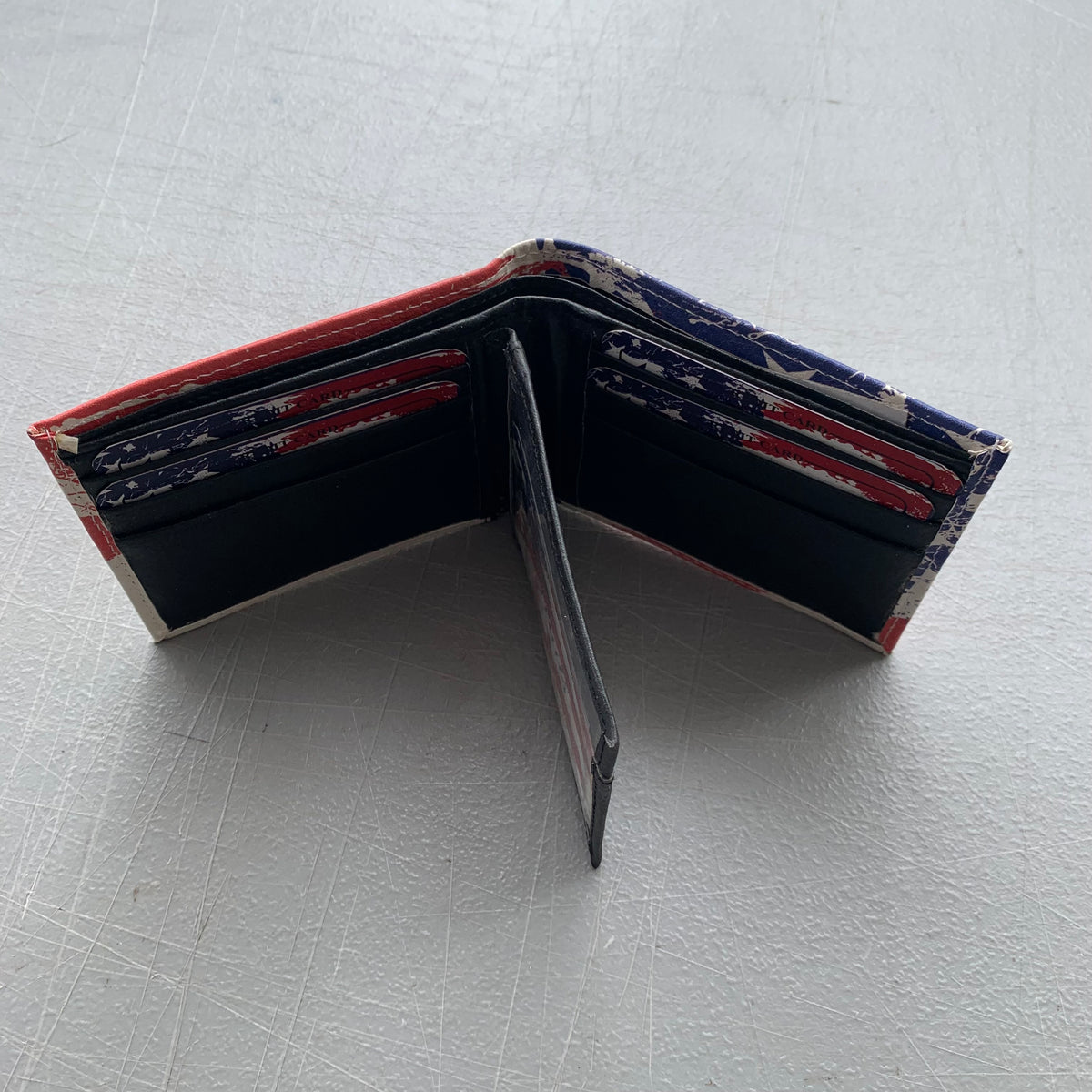 5" USA FLAG RED WHITE BLUE WALLET LEATHER BIFOLD WALLET NEW