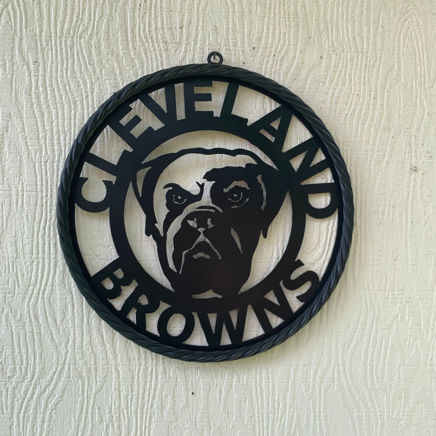CLEVELAND BROWNS METAL CUSTOM VINTAGE CRAFT ART HANDMADE RUSTIC BLACK