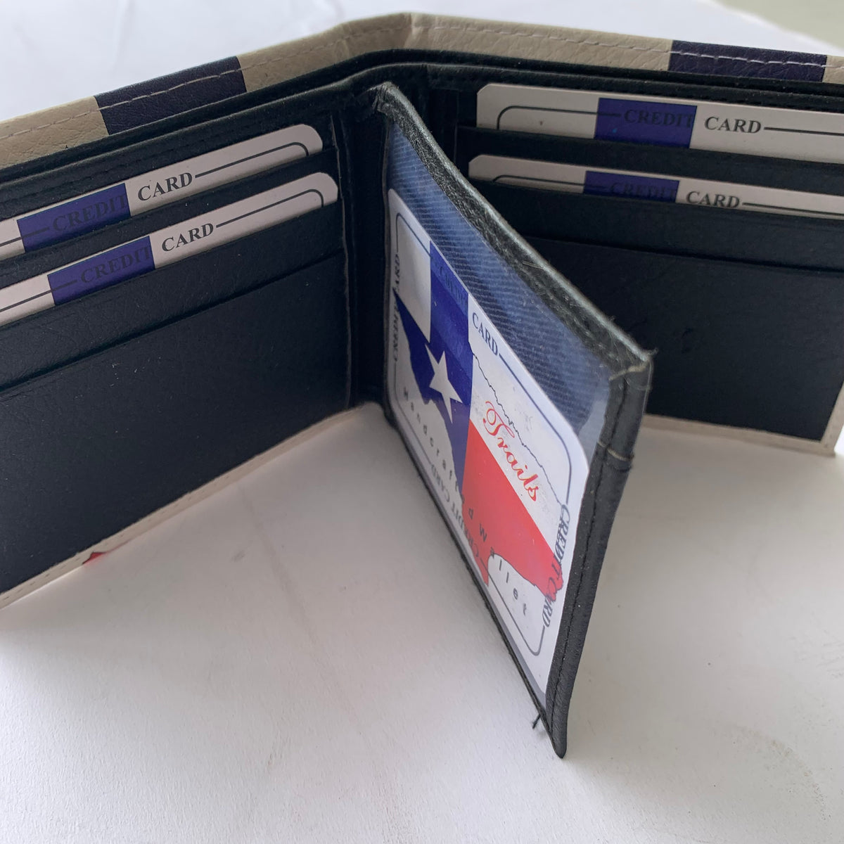 5" TEXAS FLAG WALLET LEATHER BIFOLD WALLET NEW