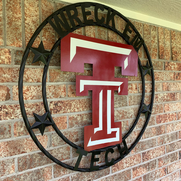 TEXAS TECH METAL COLLEGE WESTERN HOME DECOR WALL ART BRAND NEW